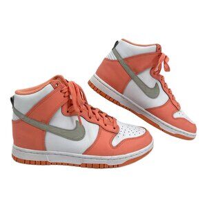 Nike Salmon Pink and White Dunk High Sneakers | Size 7